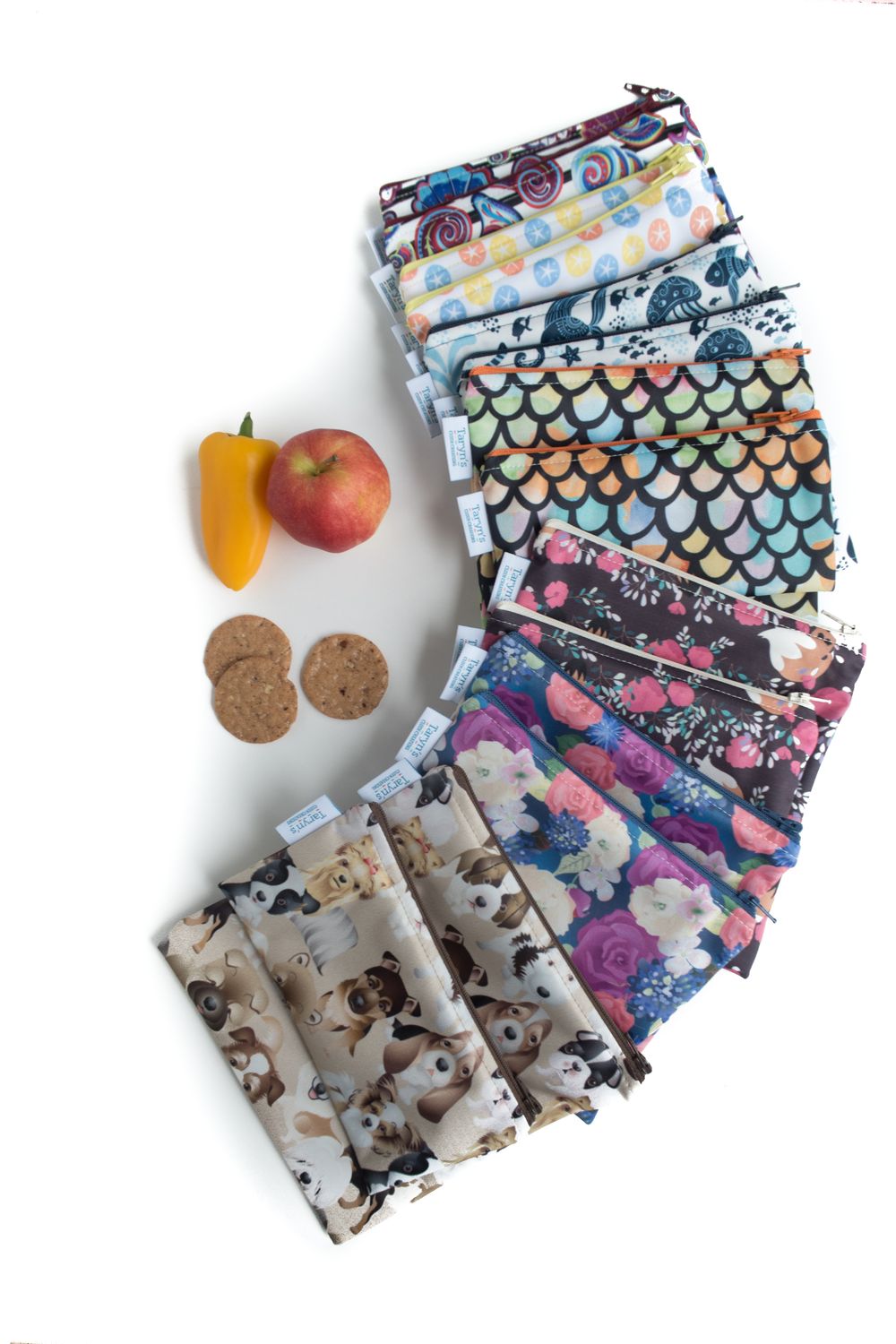 Reusable Snack and Sandwich Bag Sets -Assorted Prints