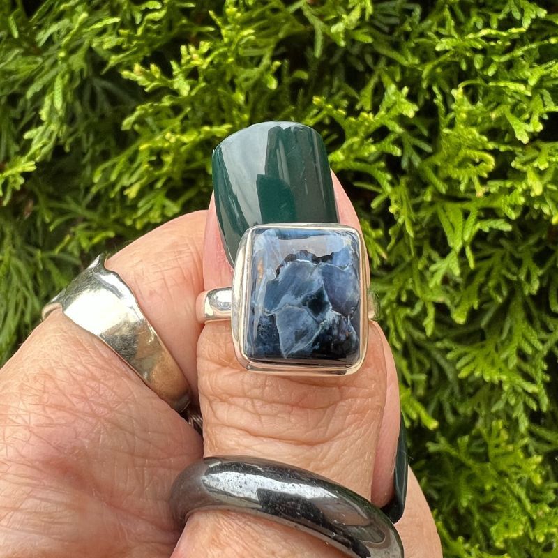 Pietersite Square Ring Sz 9