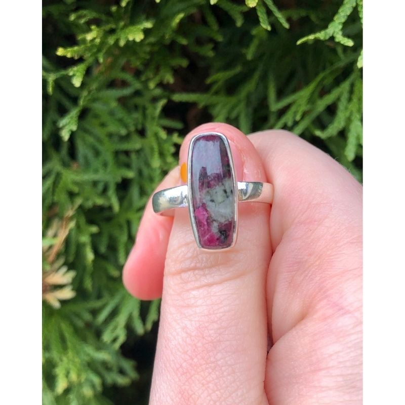 Eudialyte Ring Sz9 Rectangle