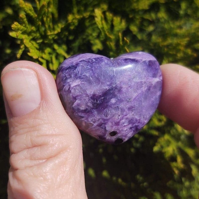 Charoite Puff Heart