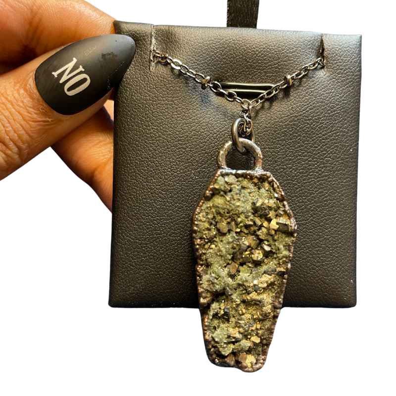 Pyrite Coffin Necklace