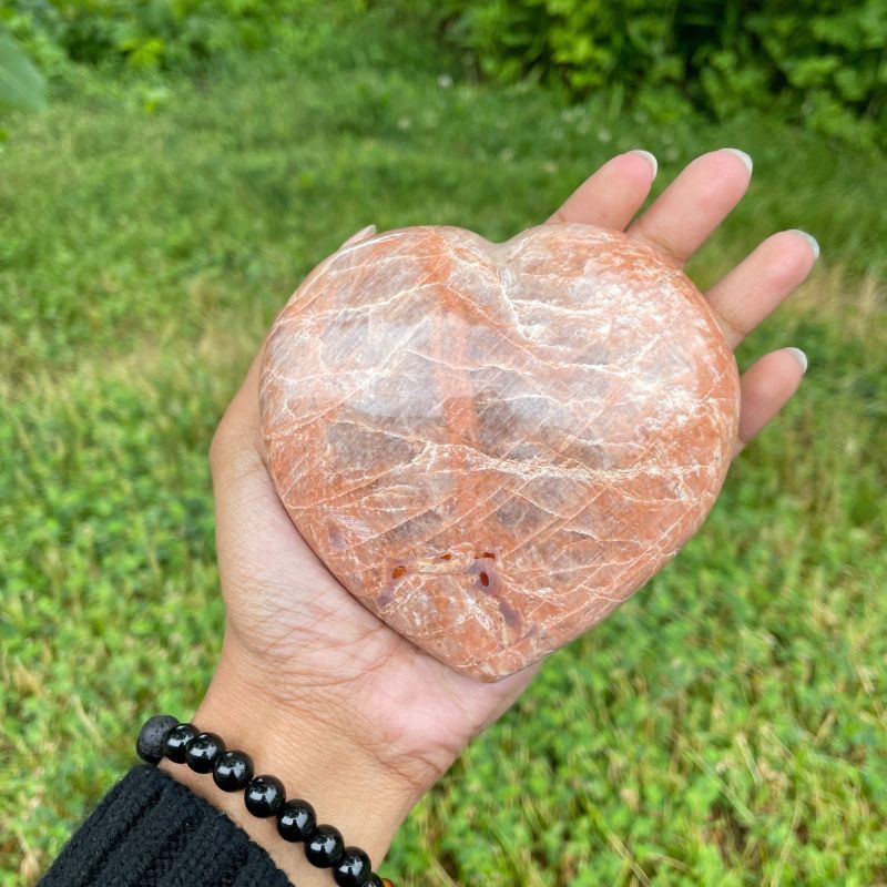 Peach Moonstone Heart B