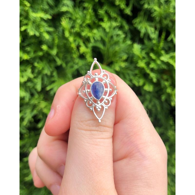 Kyanite Filigree Ring Sz5