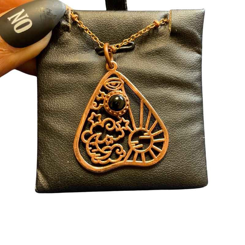 Onyx Sun And Moon Planchette Necklace
