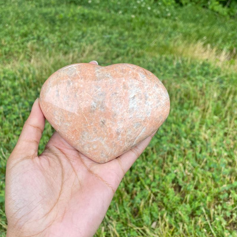 Peach Moonstone Heart 108mm