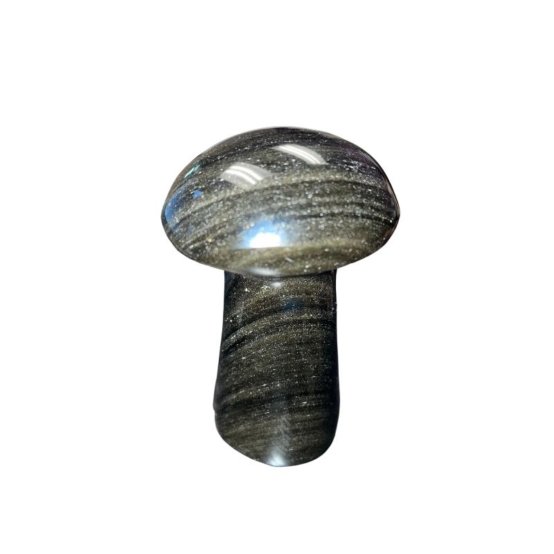 Gold Sheen Obsidian Mushroom