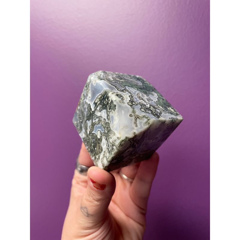 Moss Agate Cube