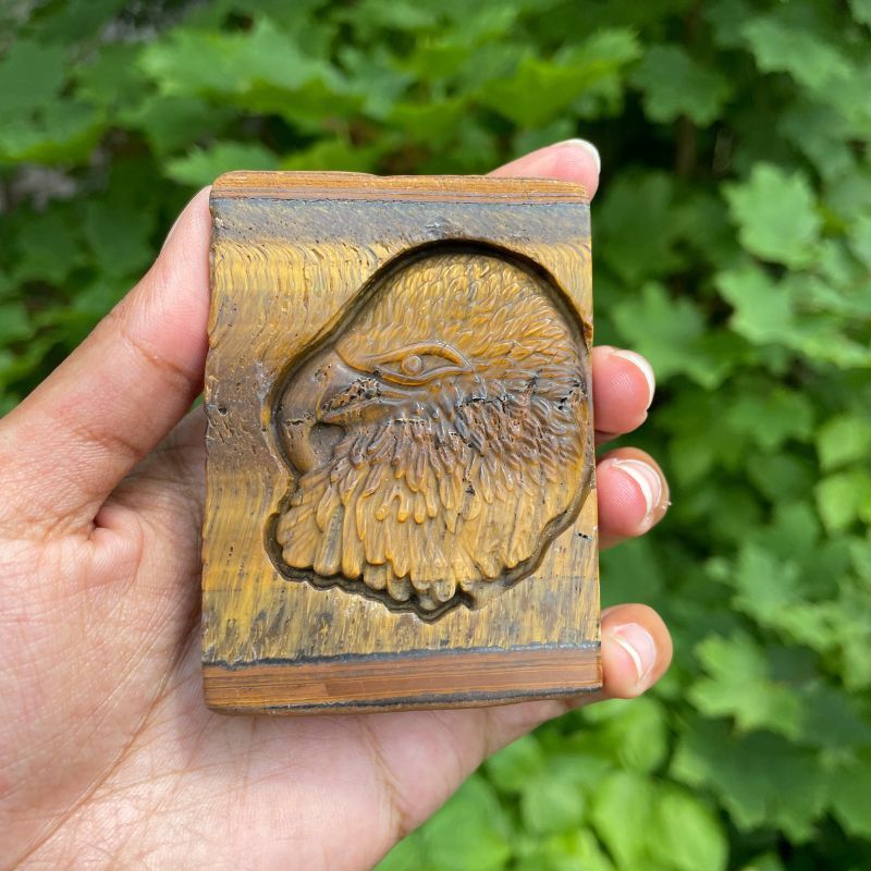 Eagle Tigers Eye Carving