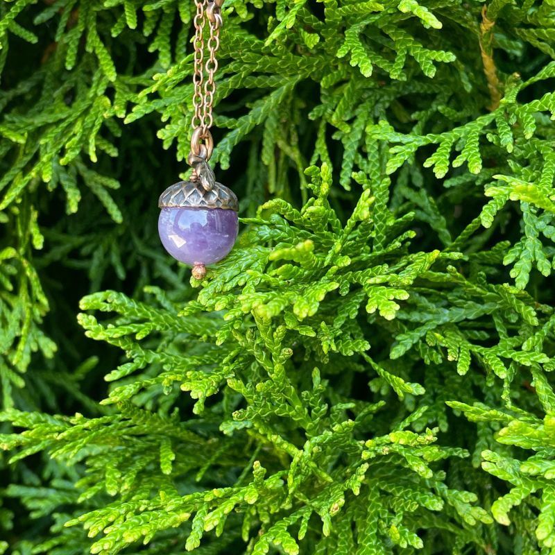 Amethyst Acorn Necklace