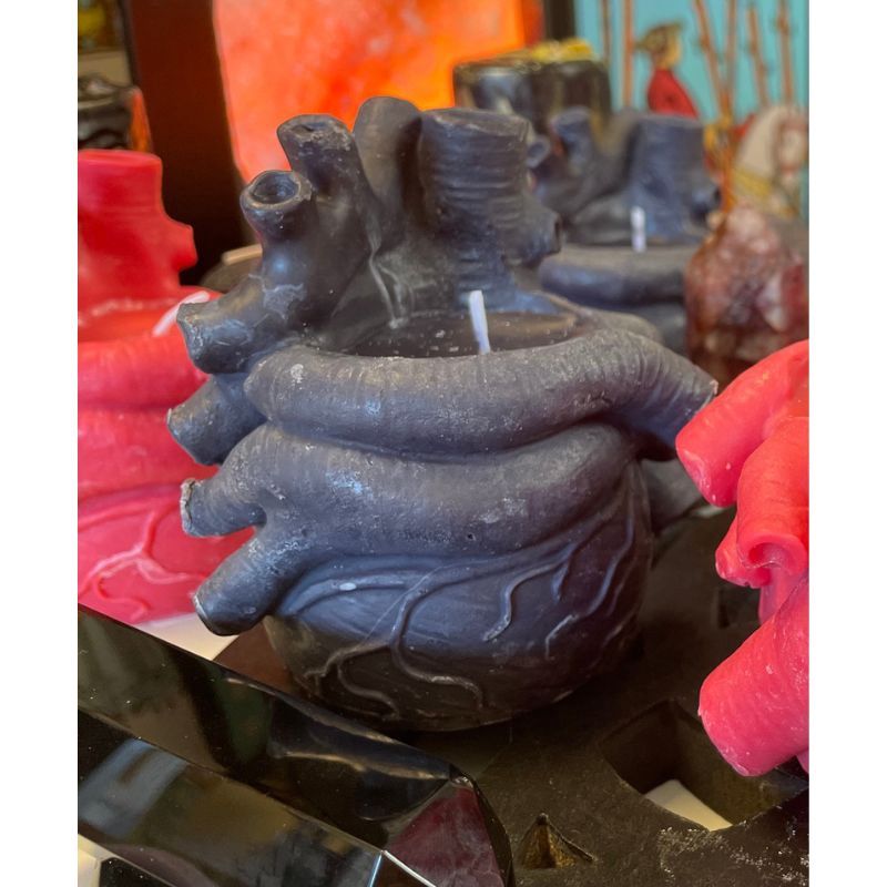 Black Anatomical Heart Candle