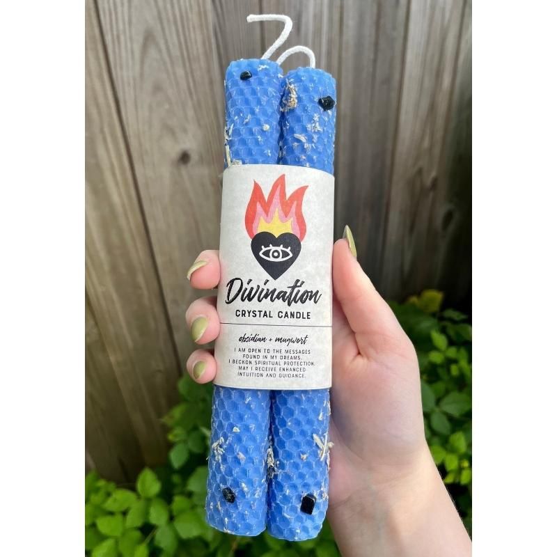 Divination Honeycomb Beeswax Crystal Ritual Candle