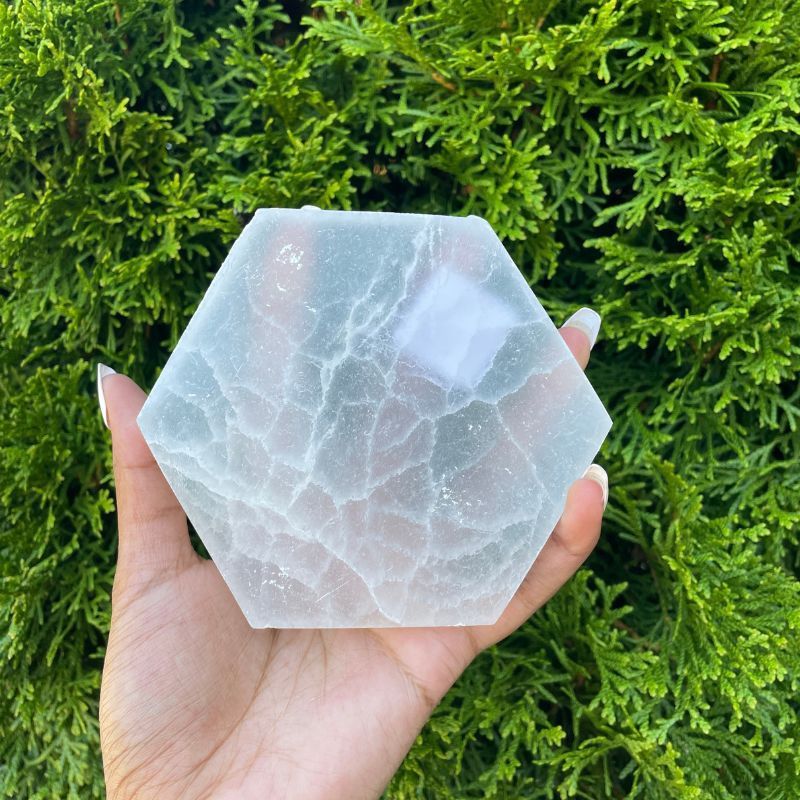 Hexagon Selenite Slab Lg