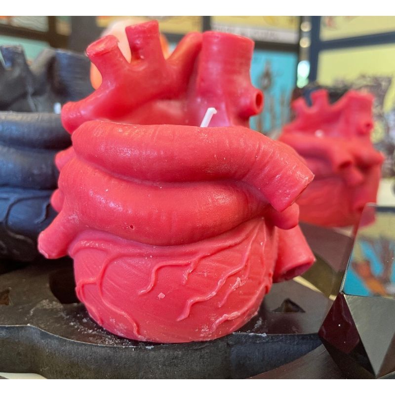 Red Anatomical Heart Candle