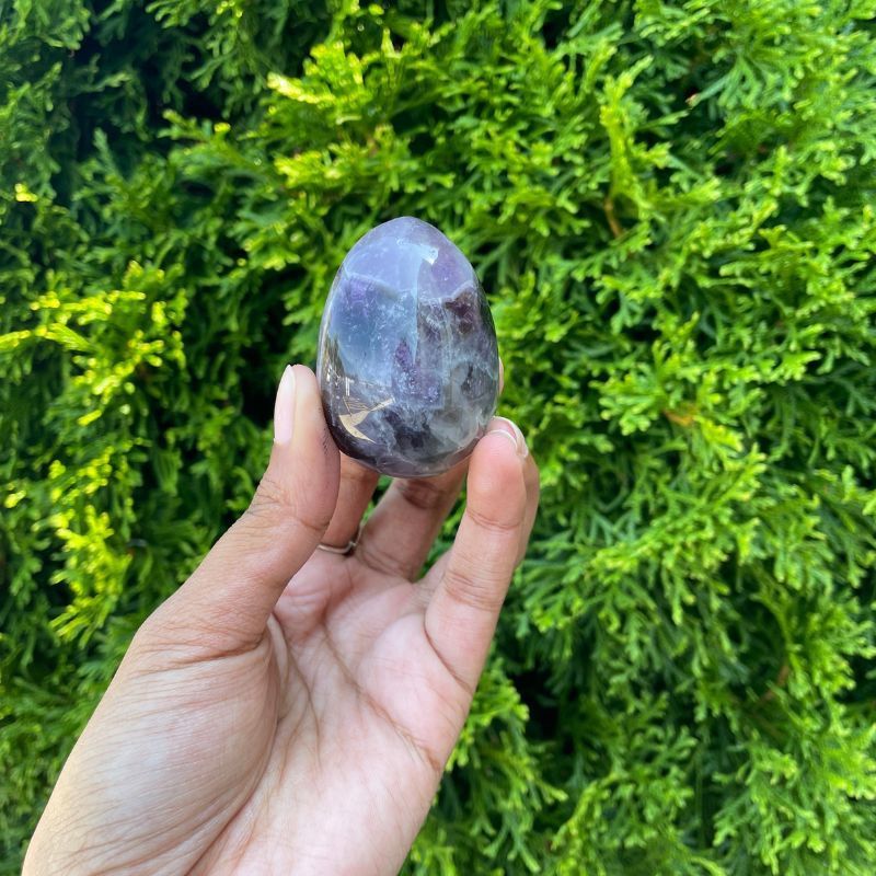 Chevron Amethyst Egg 2in