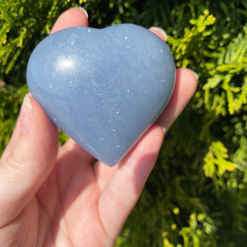 Angelite Puff Heart