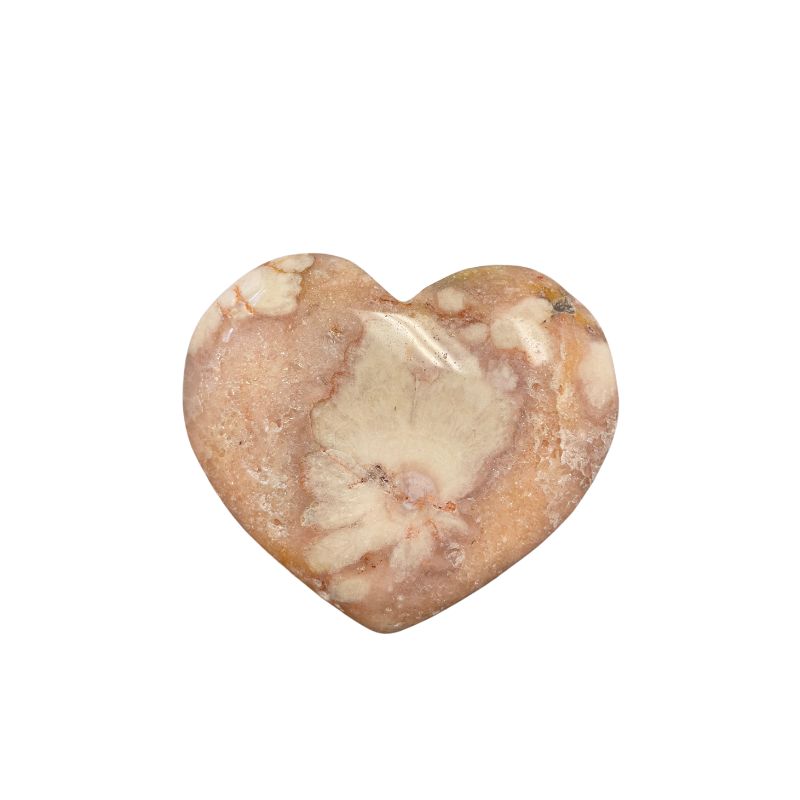 Pink Amethyst Flower Heart LG