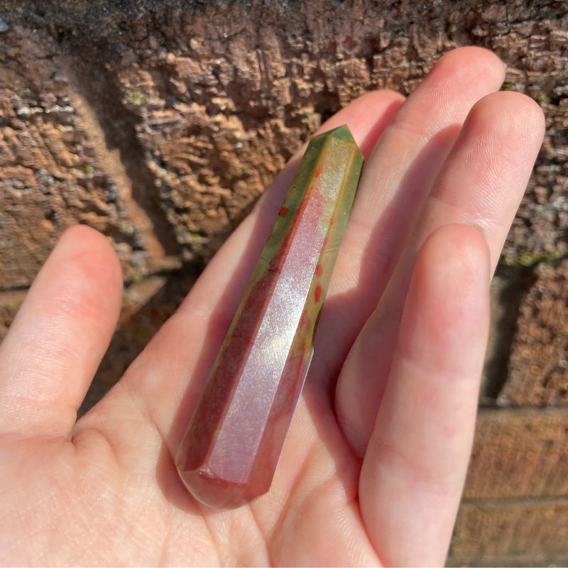 Bloodstone Faceted Massage Wand