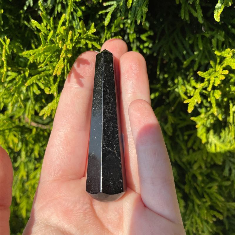 Black Tourmaline Faceted Massage Wand