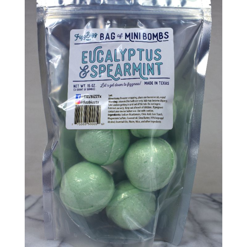 Eucalyptus Spearmint Bag Of Mini Bath Bombs
