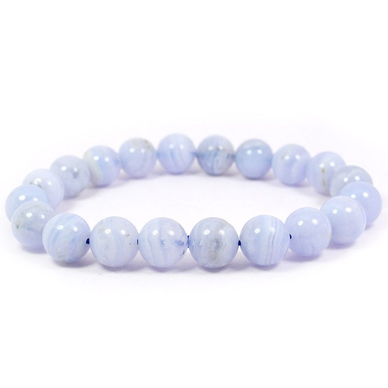 Blue Lace Agate Bead Bracelet