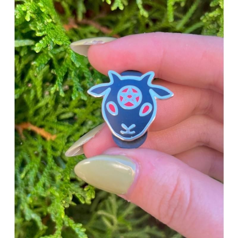 Baphomet Pin Black