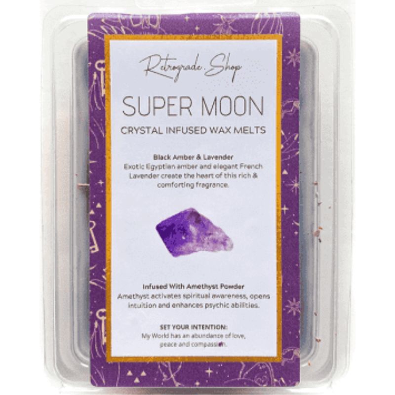 Black Amber   Lavender Crystal Infused Wax Melts
