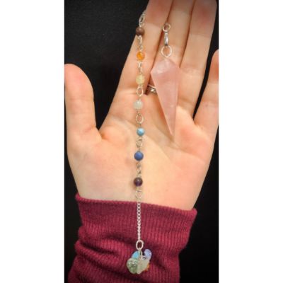 Rose Quartz Chakra Pendulum_ Rose Quartz Chakra Pendulum