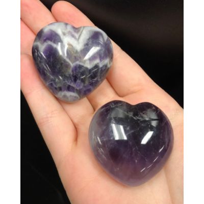 Chevron Amethyst Heart Lg