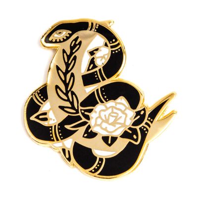 Floral Snake Enamel Pin