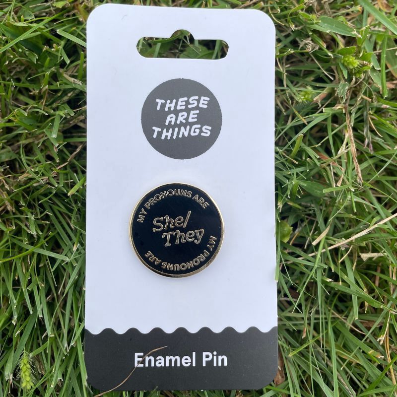 She They Pronouns Enamel Pin