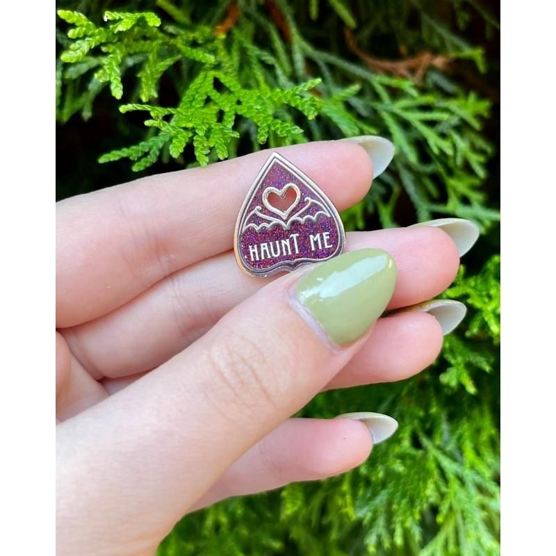 Planchette Valentine Haunt Me Pin
