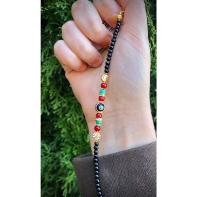 Black Evil Eye Bead Bracelet