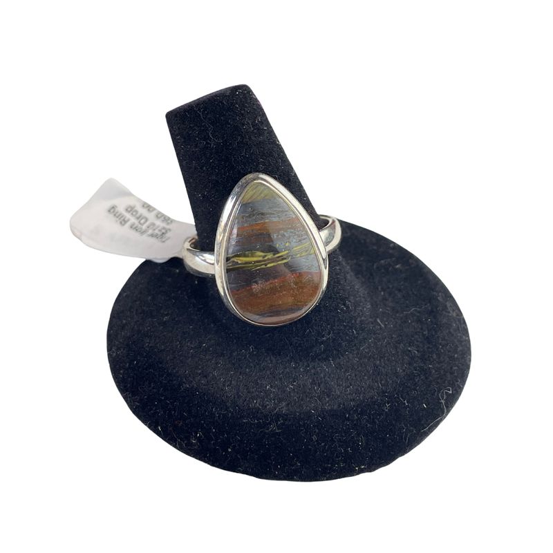 20 Gauge Gold Wrapping Wire Tiger Iron Ring Drop