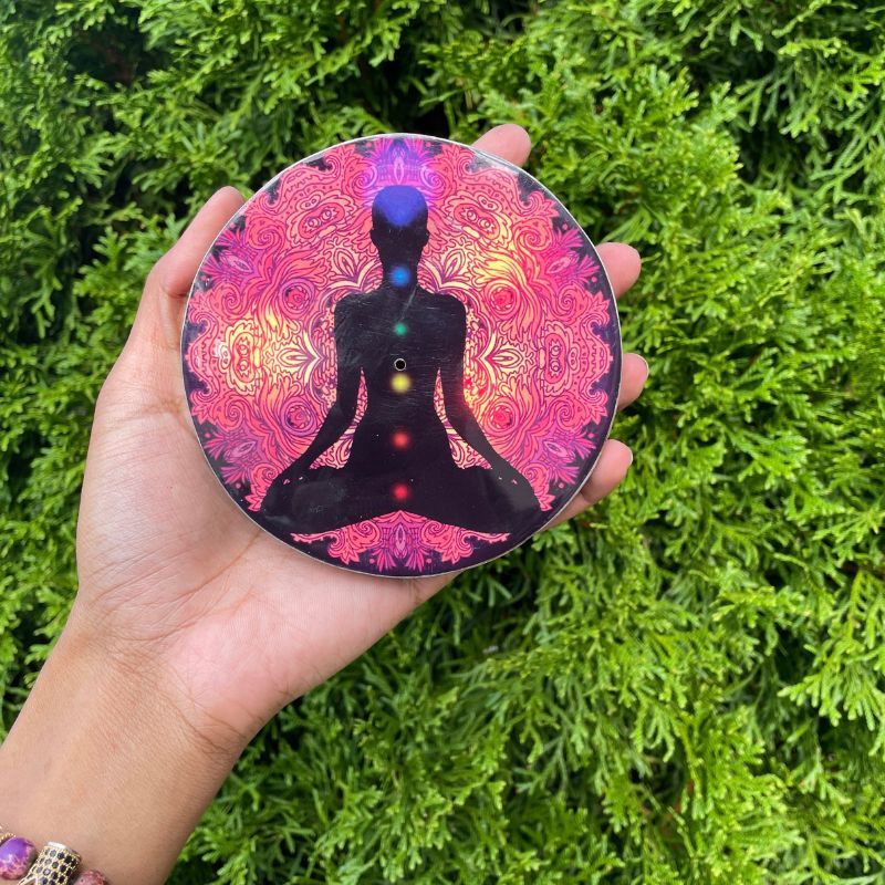 7 Chakra Round Wooden Ash Burner