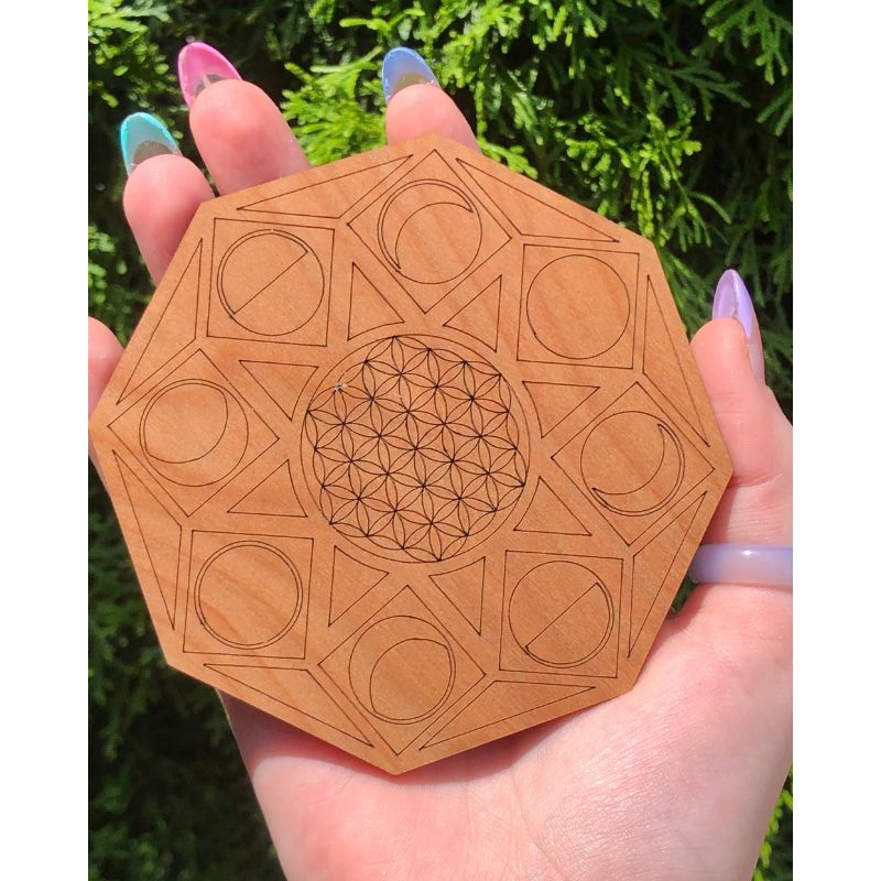 Moon Phase Wood Grid Board