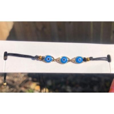 Evil Eye Black Rope Turquoise Bracelet
