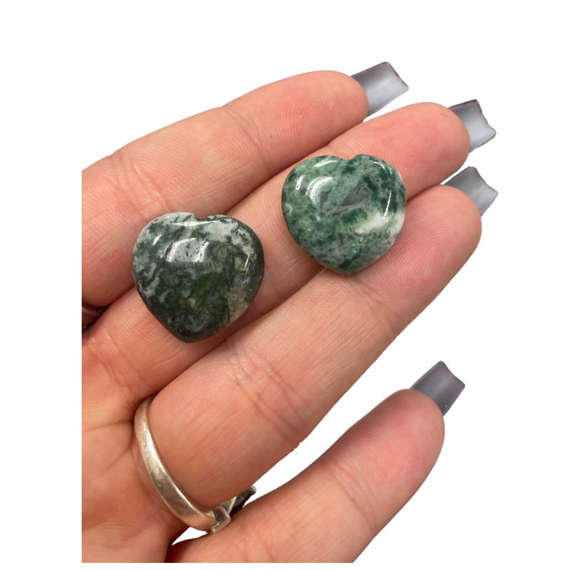 Moss Agate Heart Small