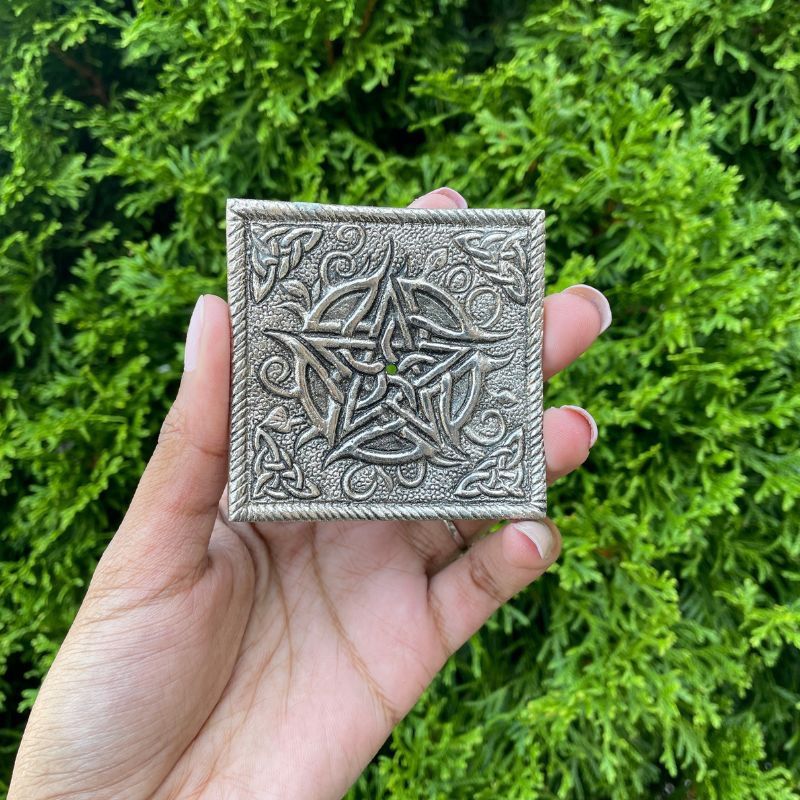 Pentacle Knot Square Incense Holder