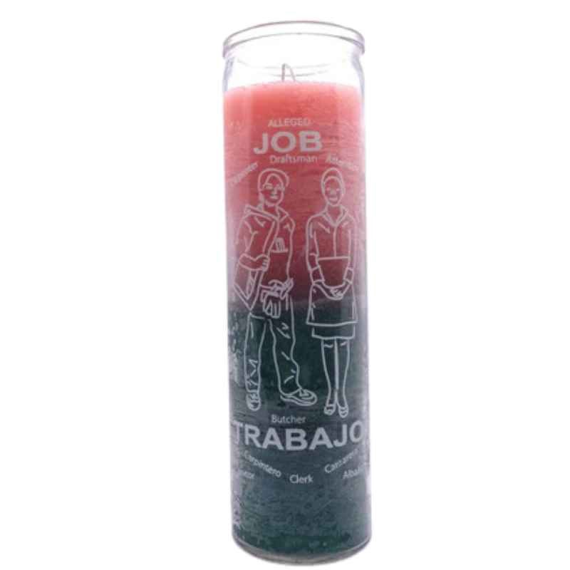 7 Day Job Pink Green Candle