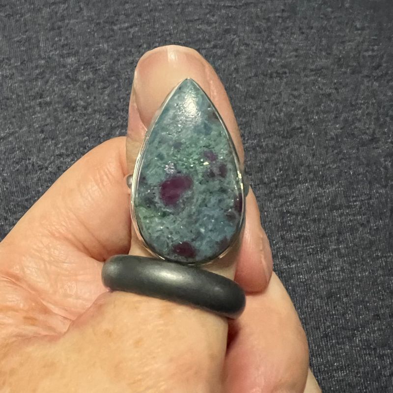 Ruby Kyanite Teardrop Ring Sz 10