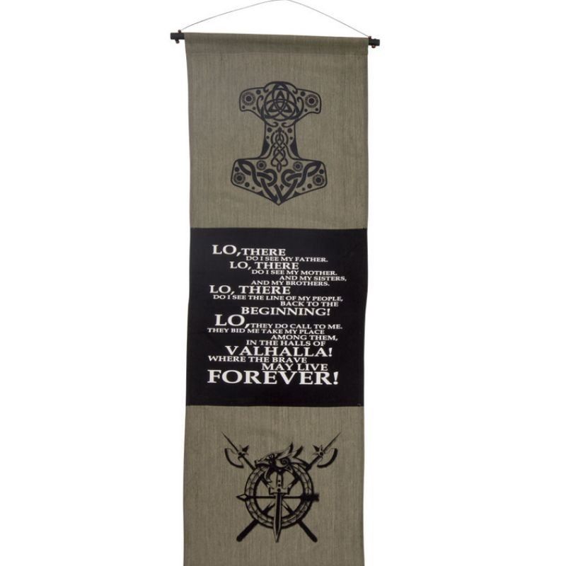 Valhalla Prayer Cotton Banner