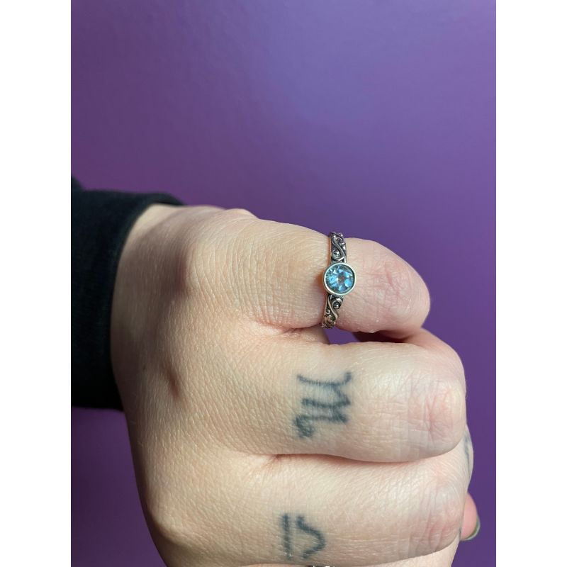 Blue Topaz Sterling Ring Sz6