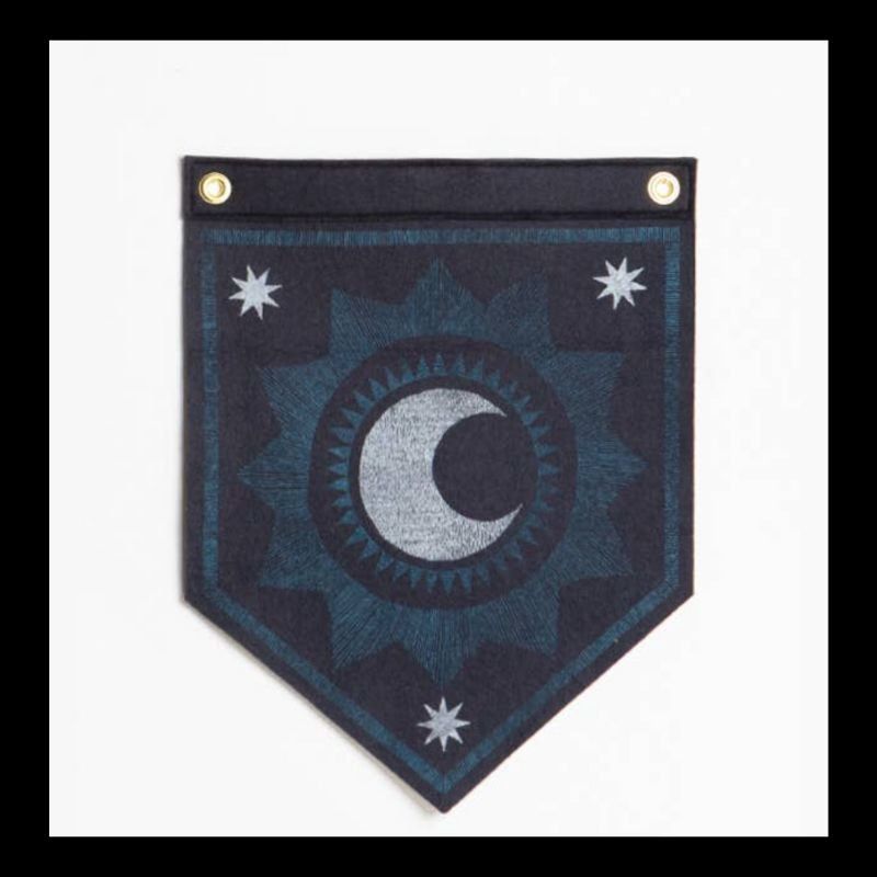 Large Moon Banner Black