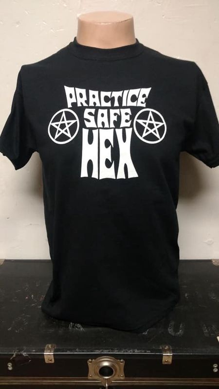 Practice Safe Hex Black Tshirt LG