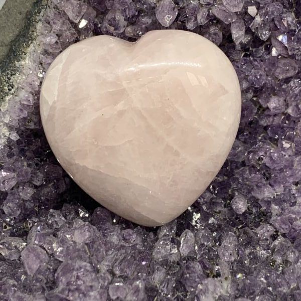 Puffed Rose Quartz Heart