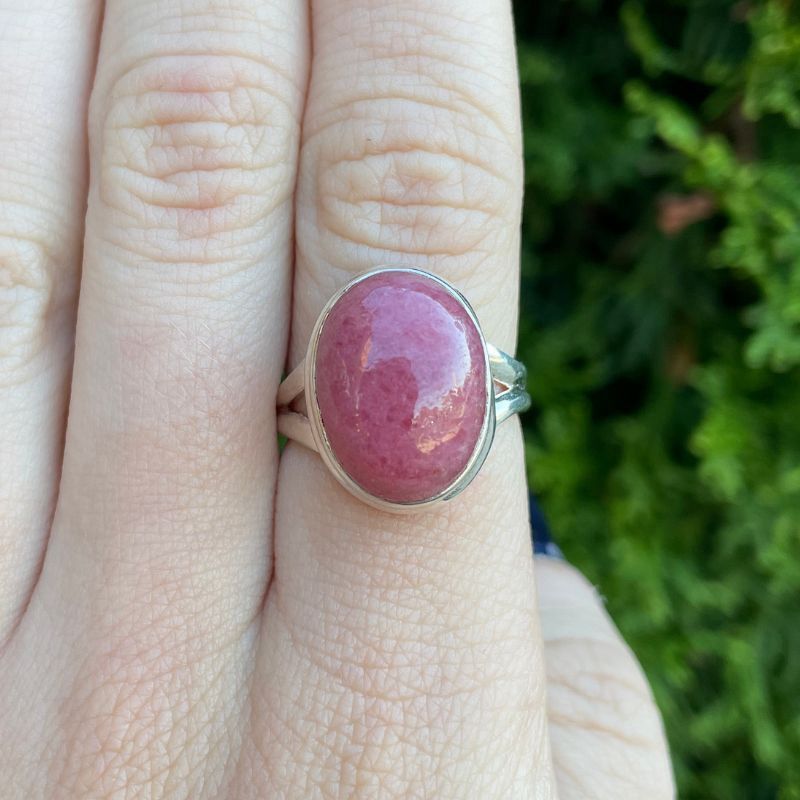 Rhodochrosite Ring Sz8 Oval - (Duplicate Imported from WooCommerce)