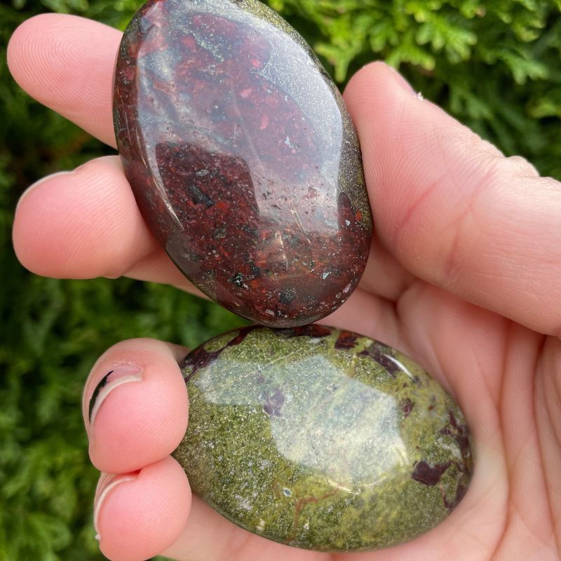 Dragon Blood Jasper Palm Stone