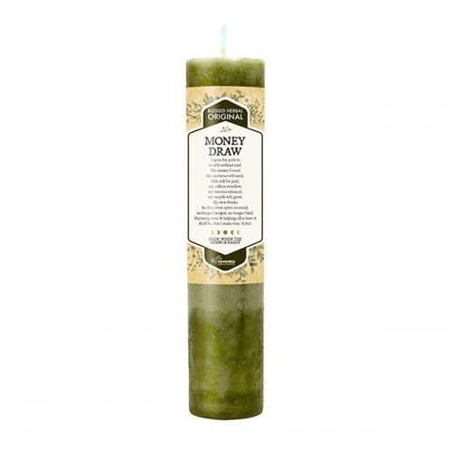 Money Draw Blessed Herbal Candle