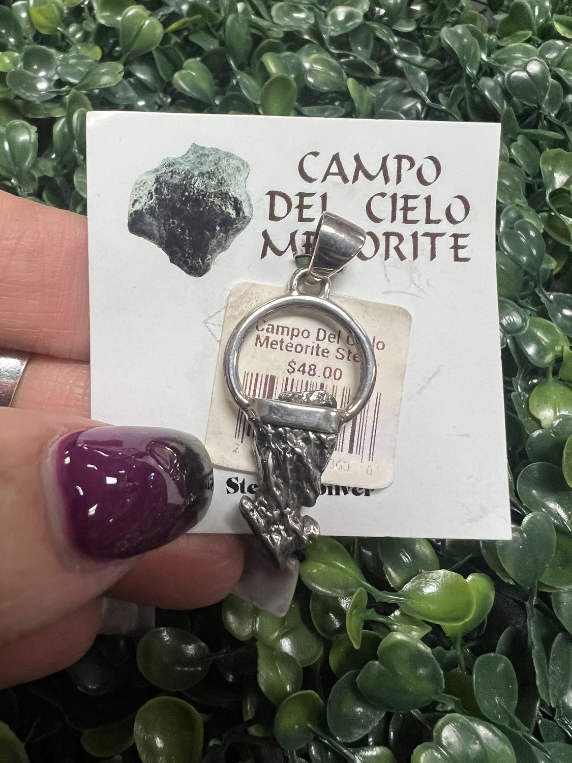 Campo Del Cielo Meteorite Sterling Pendant  48
