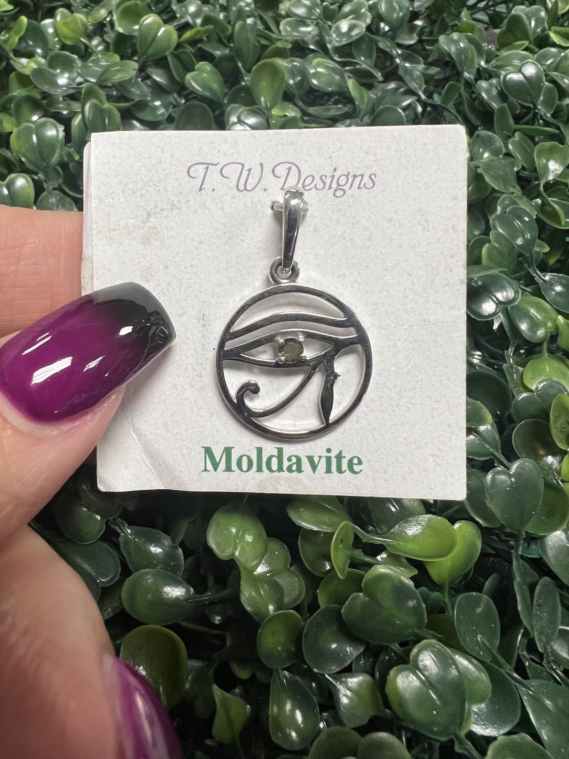 Moldavite Eye Of Horus Pendant